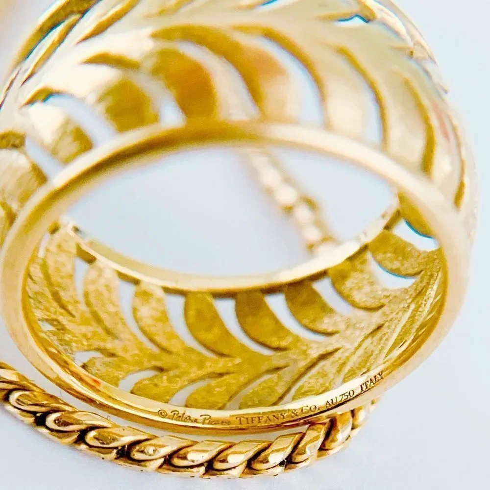 Vintage Tiffany & Co. 18K Villa Paloma Palm Ring - Picture 8 of 16